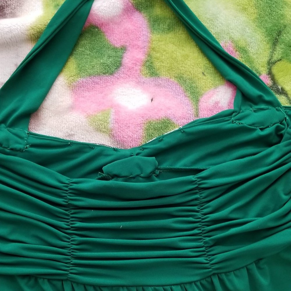 Green Rhinestone Halter By Venezia Size 14/16 - Picture 11 of 16